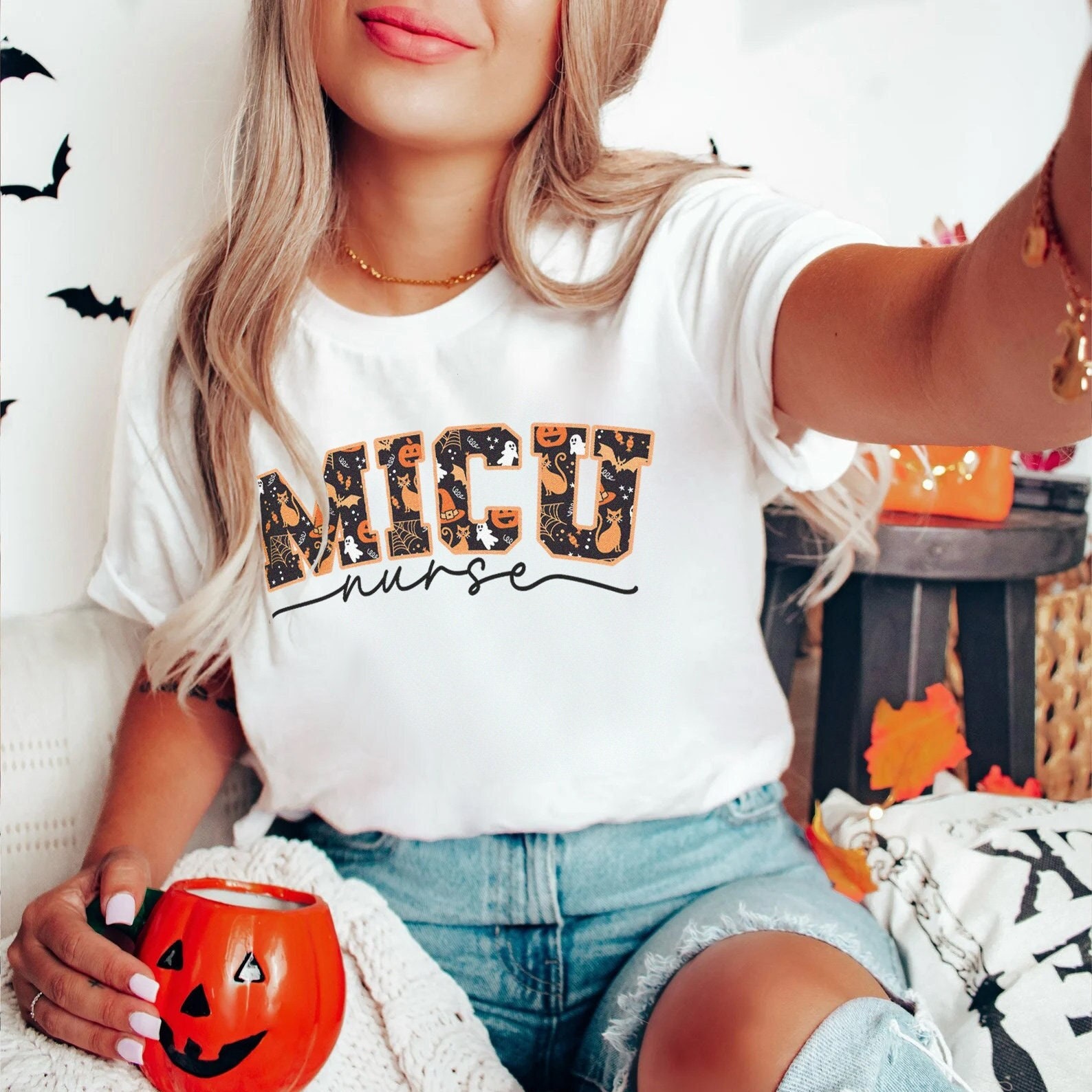 ICU Nurse Halloween Shirt | Micu Sicu Cvicu Cticu RN Tshirt, Halloween Nursing Hospital Party T-Shirt, Spooky Fall College Varsity Gift