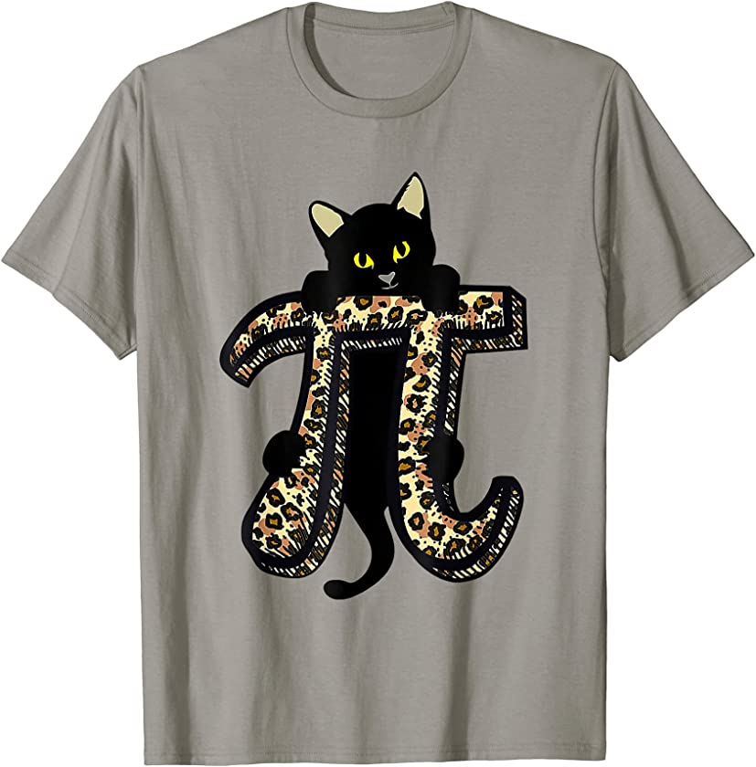 Cat Leopard Happy Pi Day Math Teacher Students Kids 3.14 T-Shirt