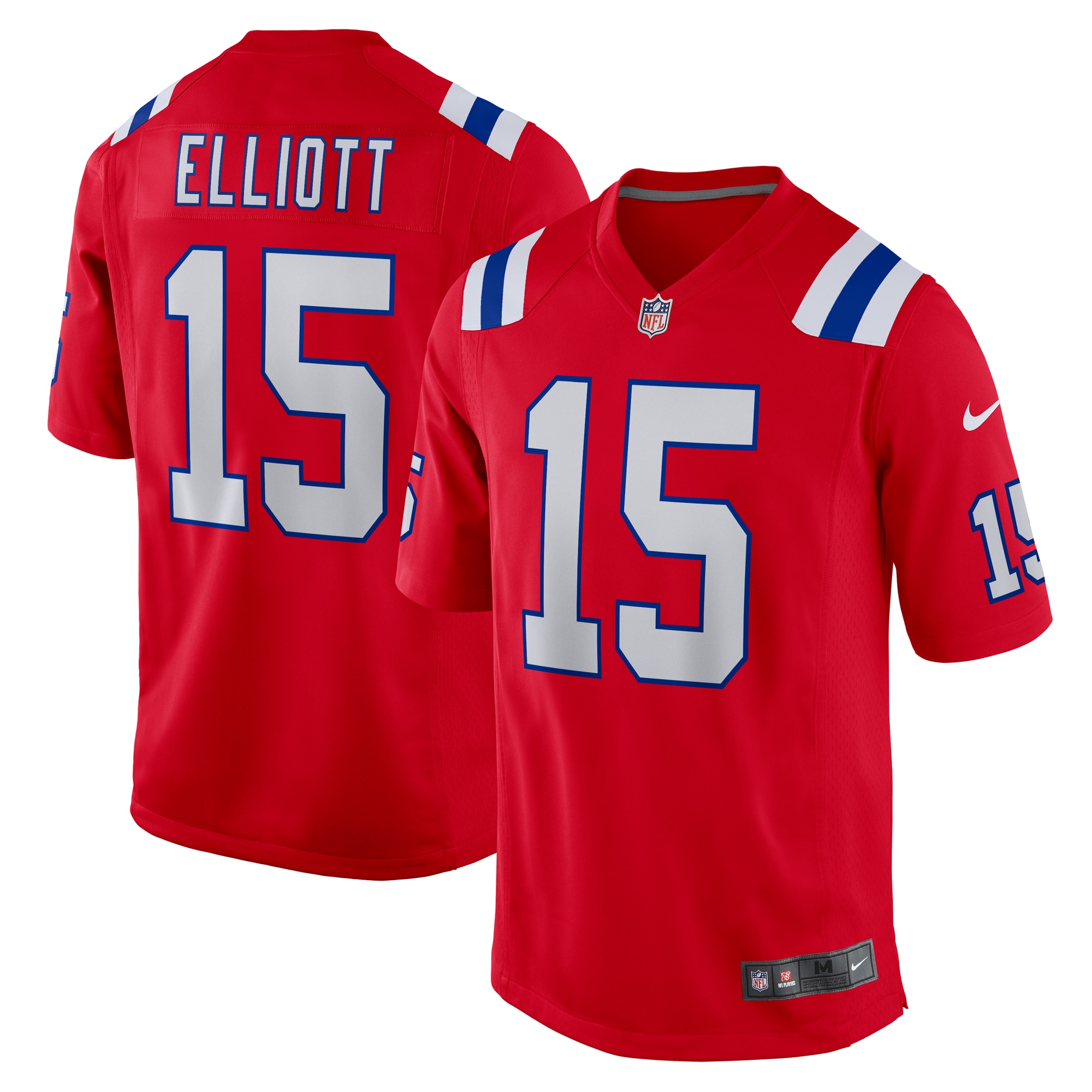 Men’s New England Patriots Ezekiel Elliott Red Alternate Game Player Jersey