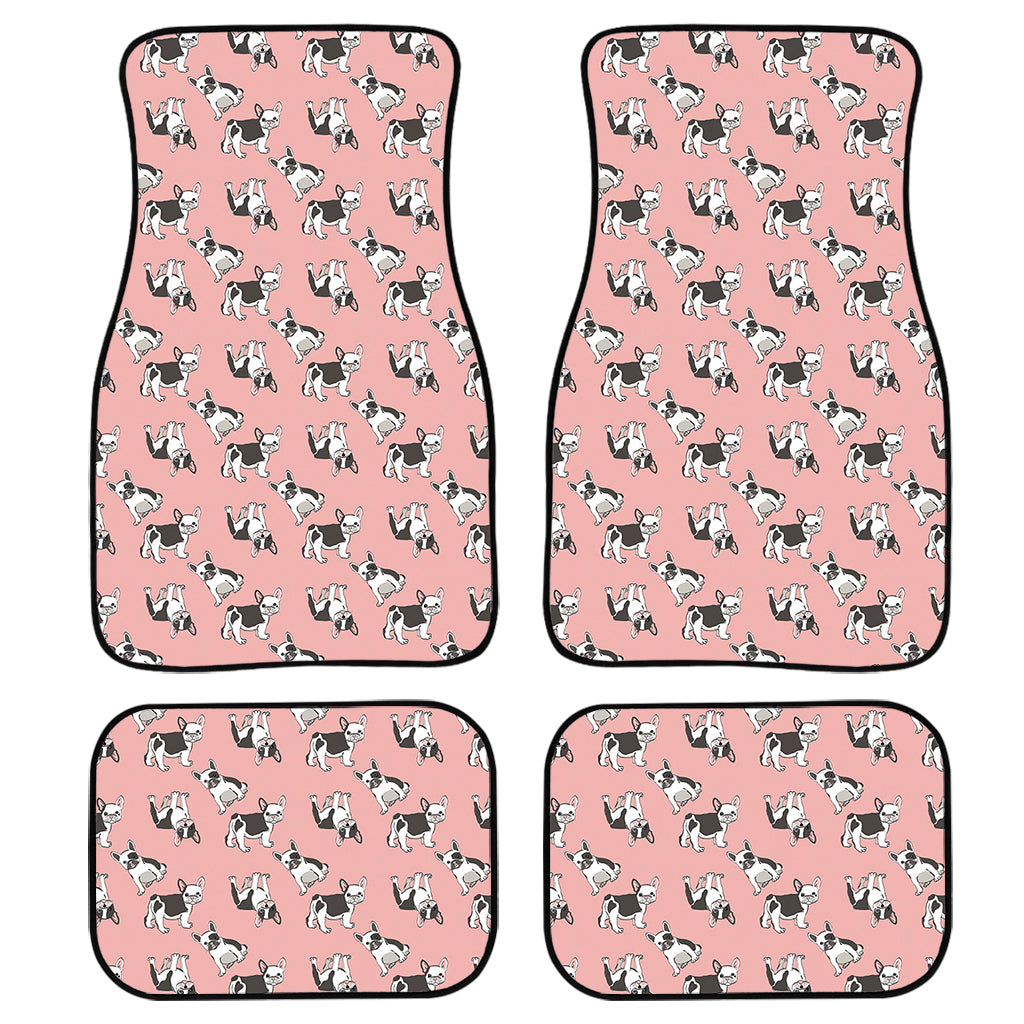 Cute French Bulldog Puppy Pattern Print Front And Back Car Floor Mats