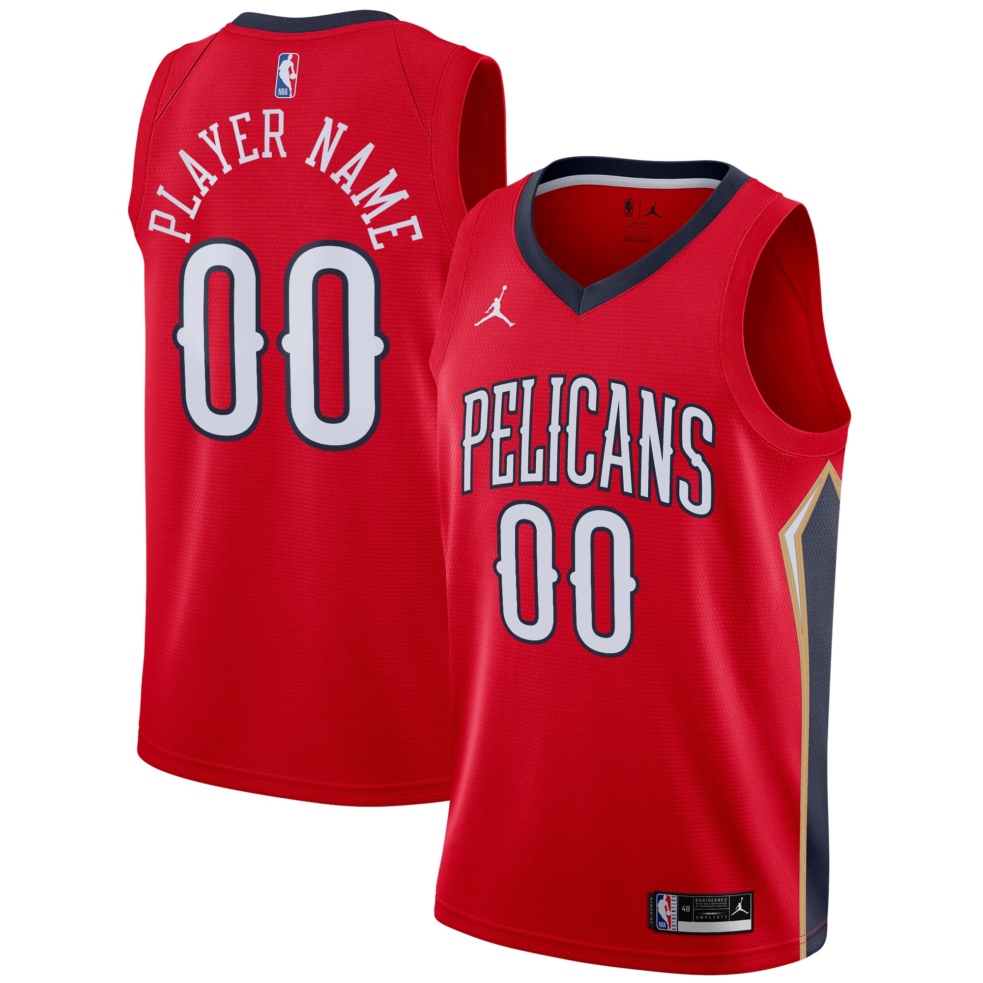 New Orleans Pelicans Jordan Brand Swingman Custom Jersey – Statement Edition – Red