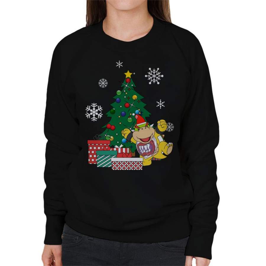 Bowser Jr Around The Christmas Tree Mario Women’s Sweatshirt