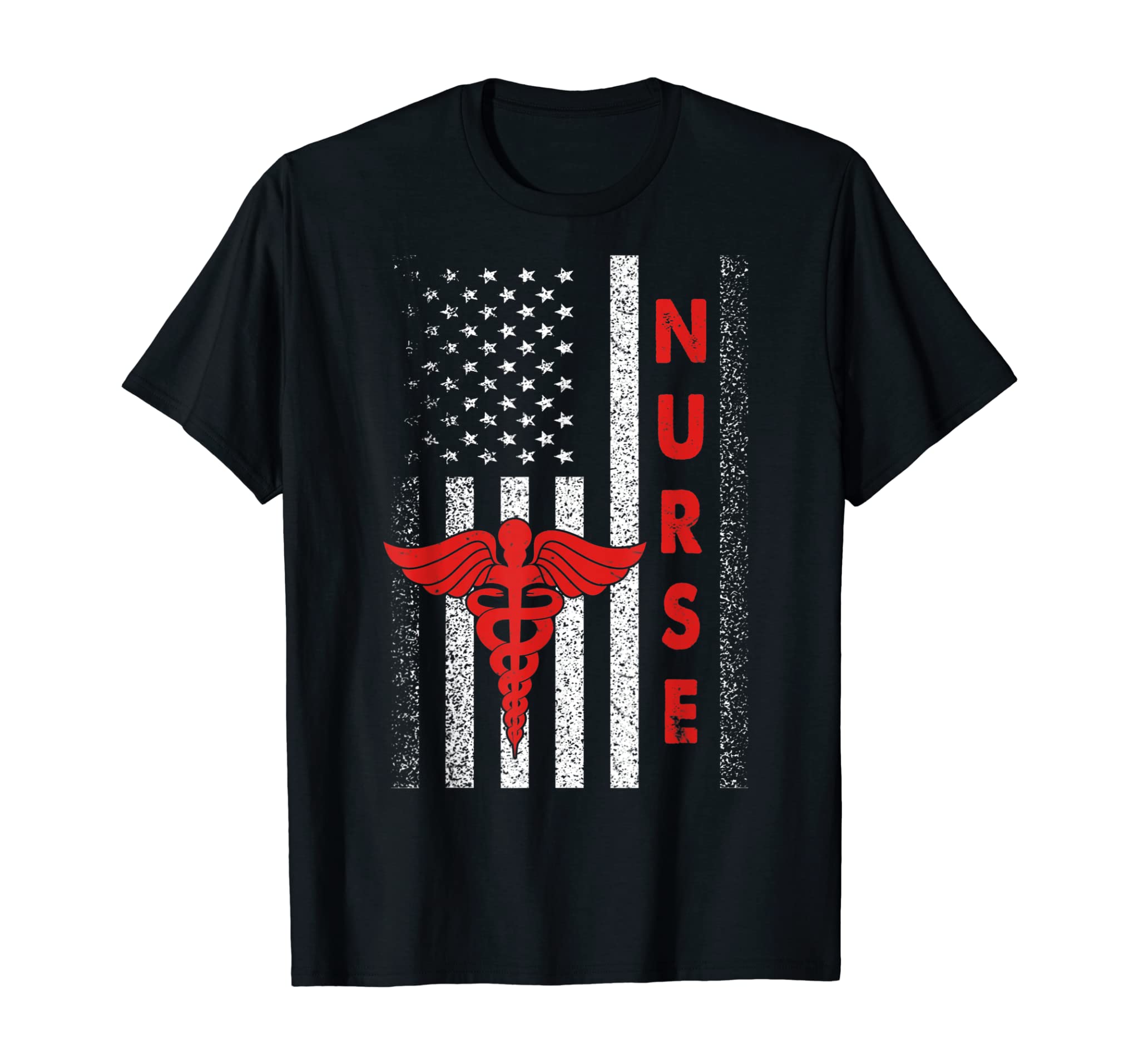 USA Independence Day July 4th American Flag Nurse Gift T-Shirt