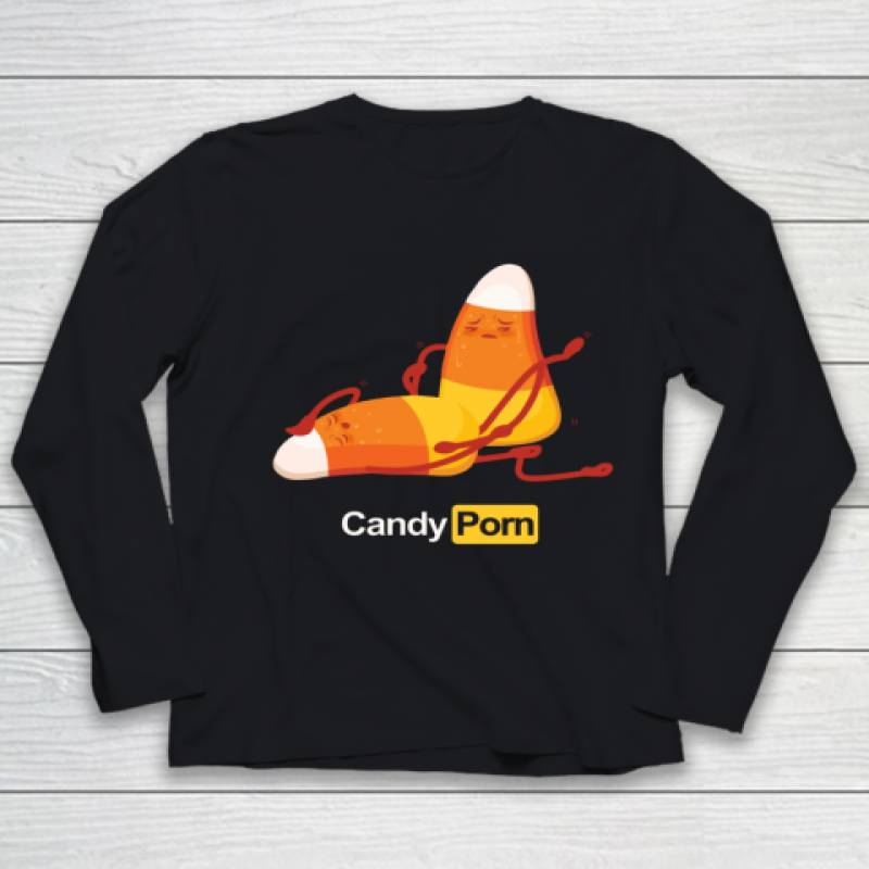 Candy Porn Corn Pun Porno Star Funny Halloween Costume Youth Long Sleeve