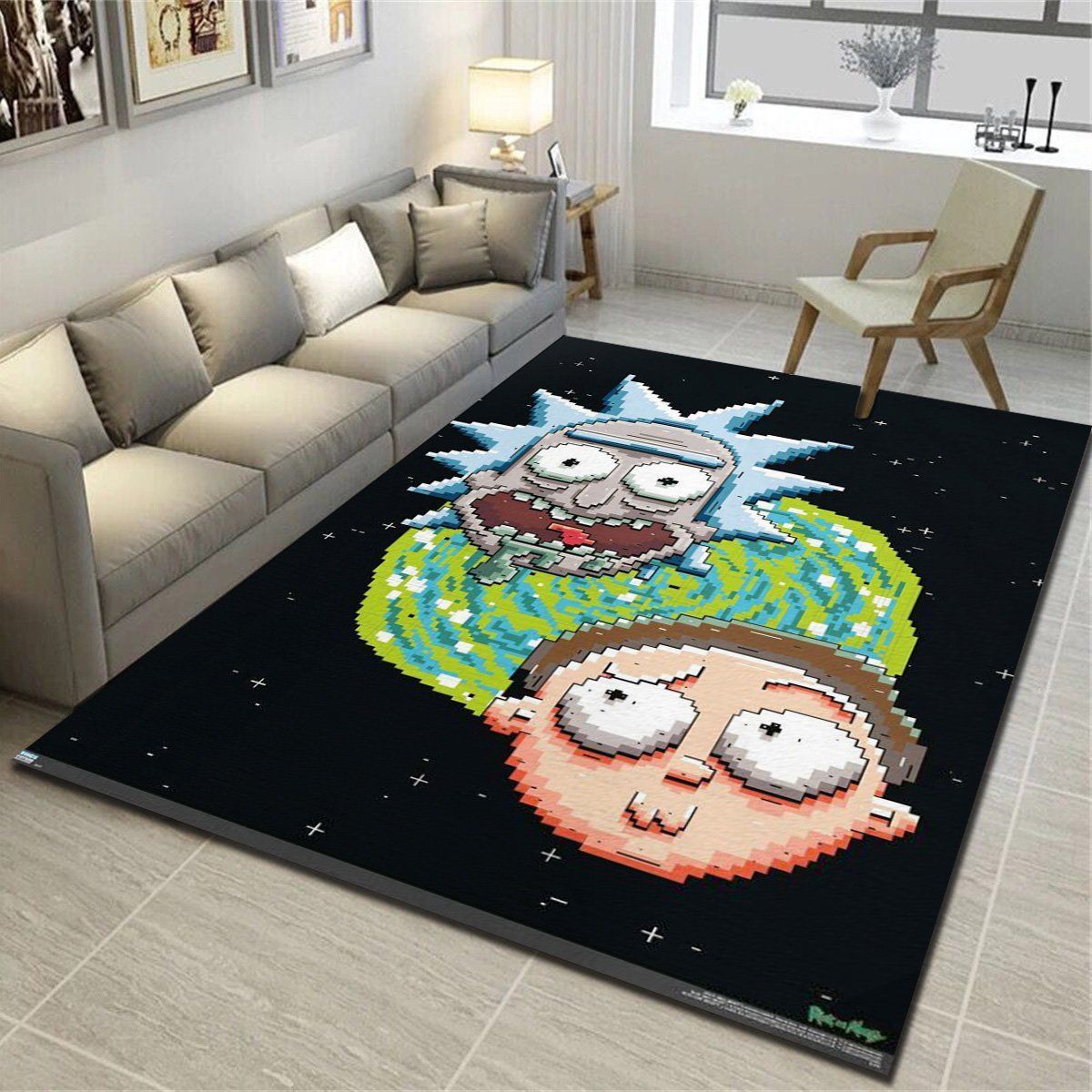 Rick And Morty Video Game Area Rugs, Living Room Carpet