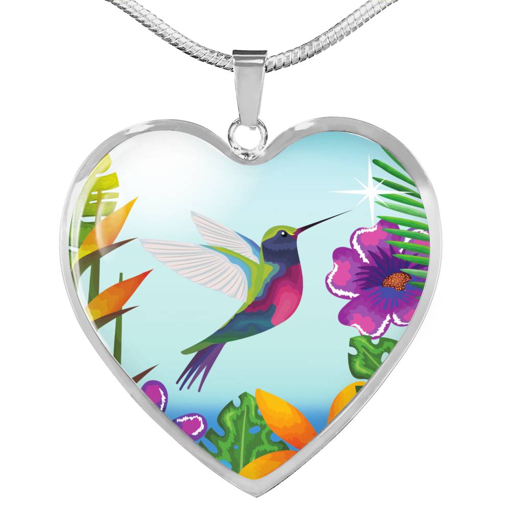 Hummingbird Necklace. Handmade. Personalized Engraving Option. Hummingbird Jewelry.