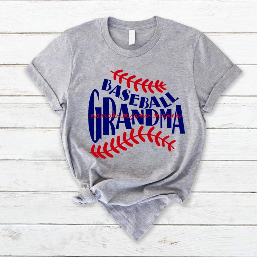 Personalized Baseball Grandma T-Shirt