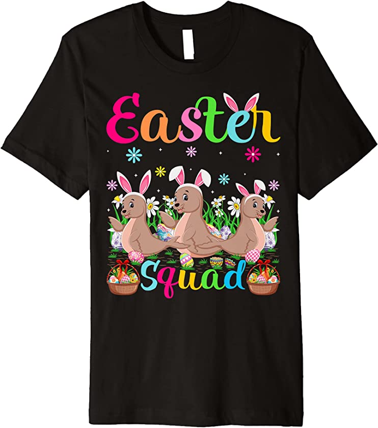 Sea Lion Bunny Ear Funny Easter Squad Sea Lion Happy Easter Premium T-Shirt