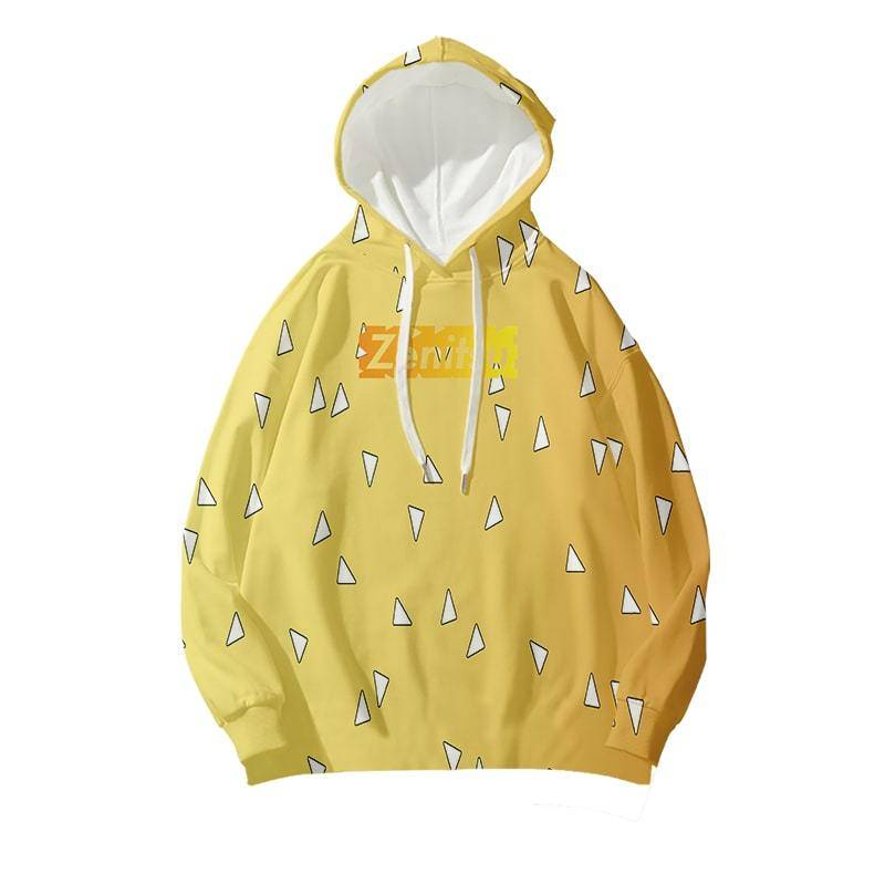 Agatsuma Zenitsu Classic Color Overlap Demon Slayer Kimetsu No Yaiba Hoodie