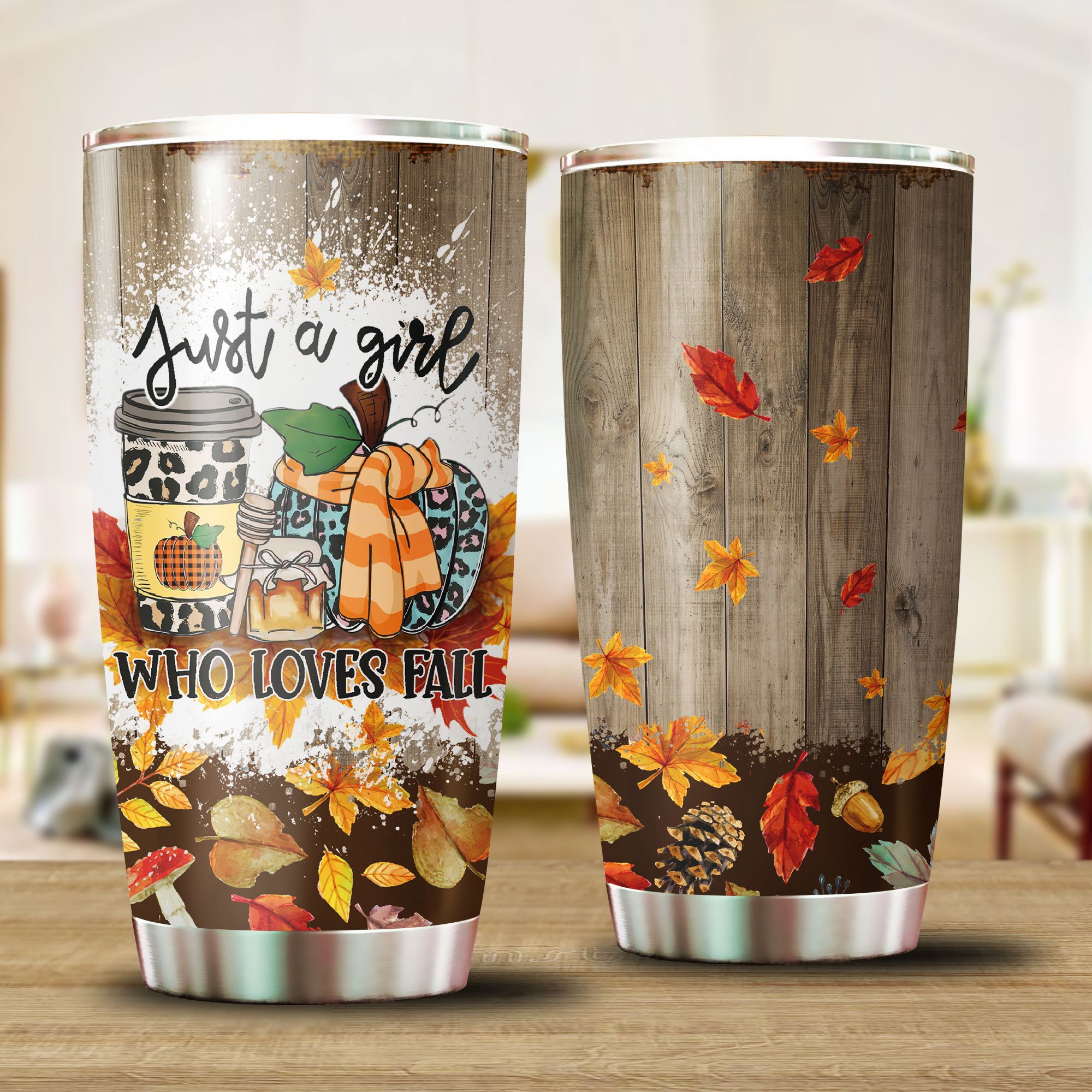Just A Girl Who Love Fall Stainless Steel Tumbler – Gift For Girl