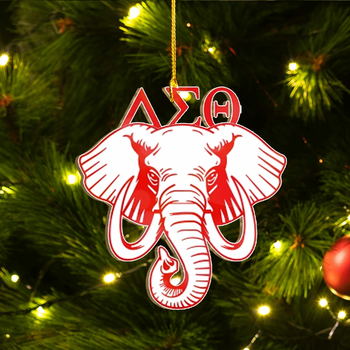 Getteestore Ornament – Delta Sigma Theta Elephant Custom Shape Ornament A31