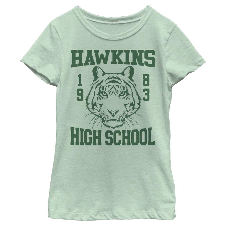 Stranger Things Girl’s Hawkins High School Tiger 1983  T Shirt