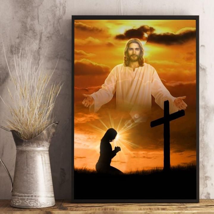 God prayer jesus cross bright for lovers poster poster canvas