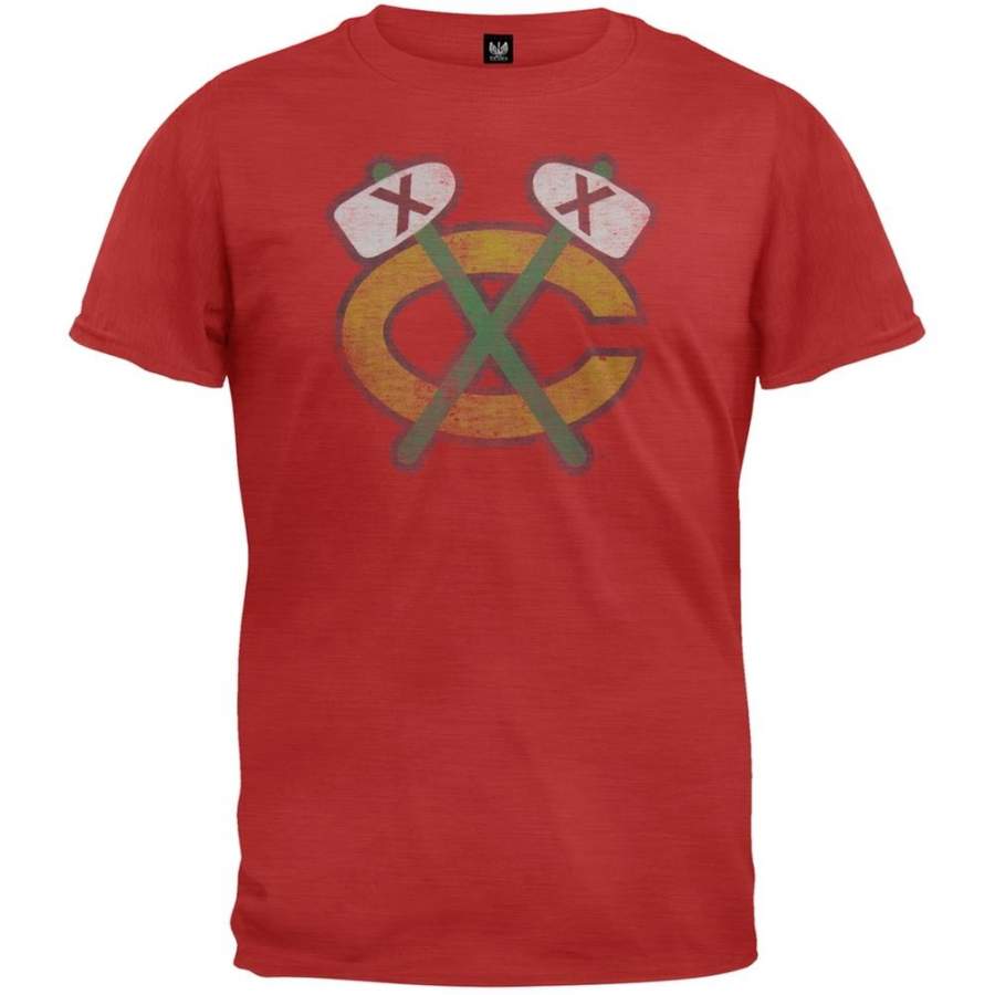 Chicago Blackhawks – Logo Scrum Premium Red T-Shirt