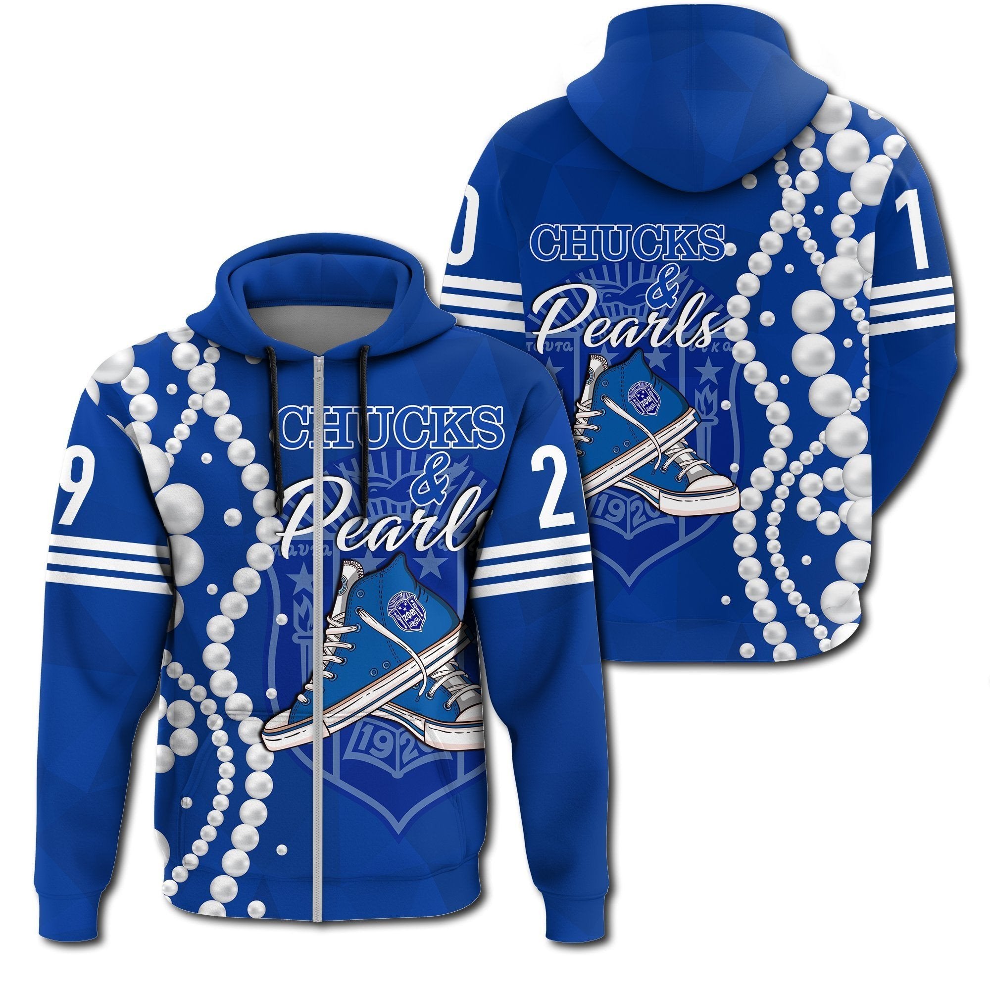 Sorority Hoodie – Zeta Phi Beta K.H Pearls Zip Hoodie