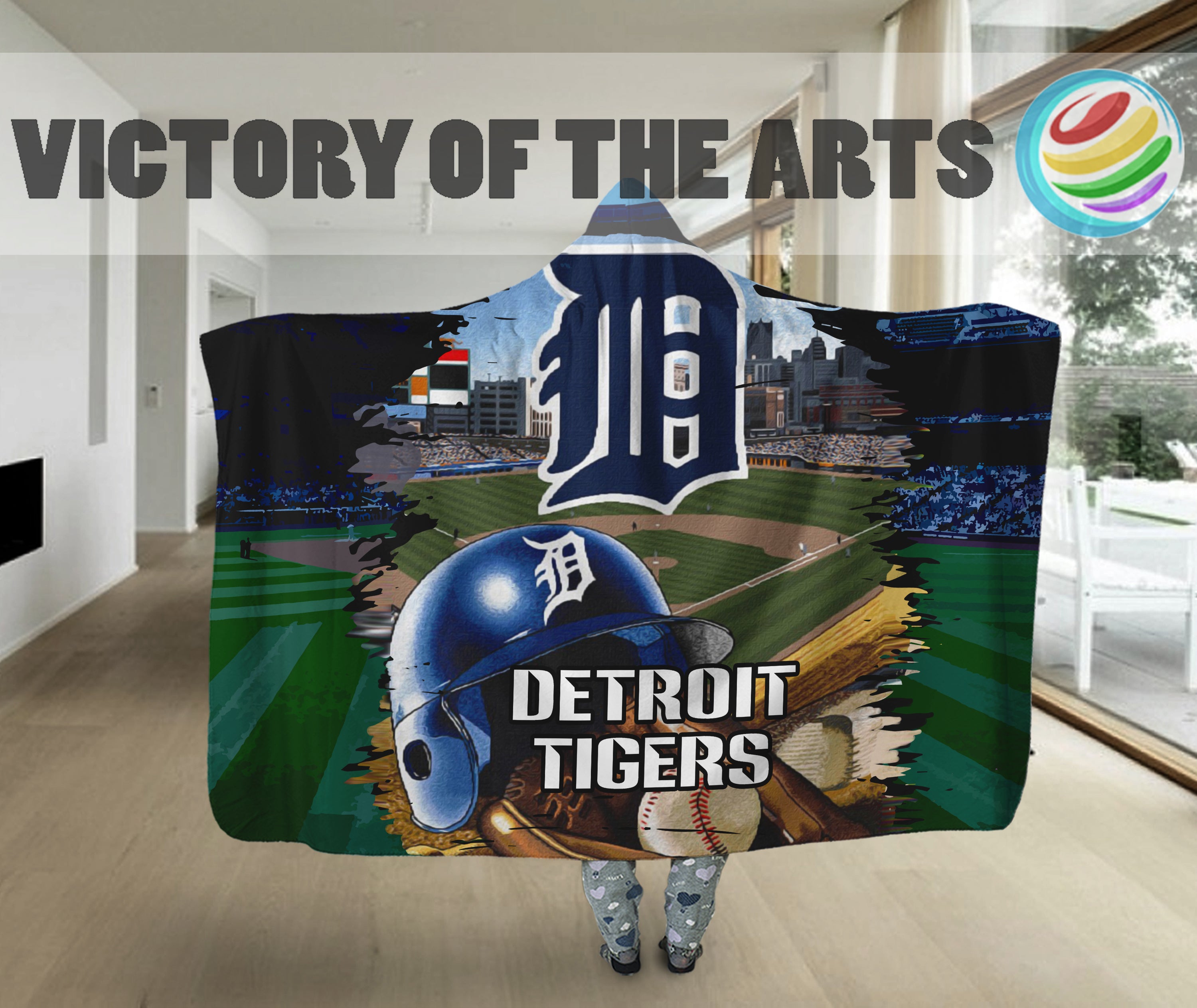 Detroit Tigers Home Gift For Fan 3D Full Printing Hooded Blanket 8519