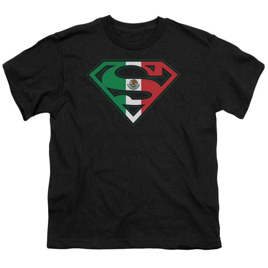 Superman Mexican Flag Shield Youth T-Shirt (Ages 8-12)