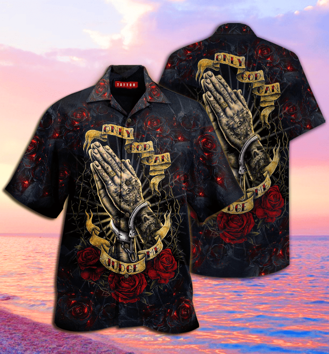 Cover Your Body With Amazing Only God Can Judge Me Tattoo Unisex Hawaii Aloha Shirt V Ha2196