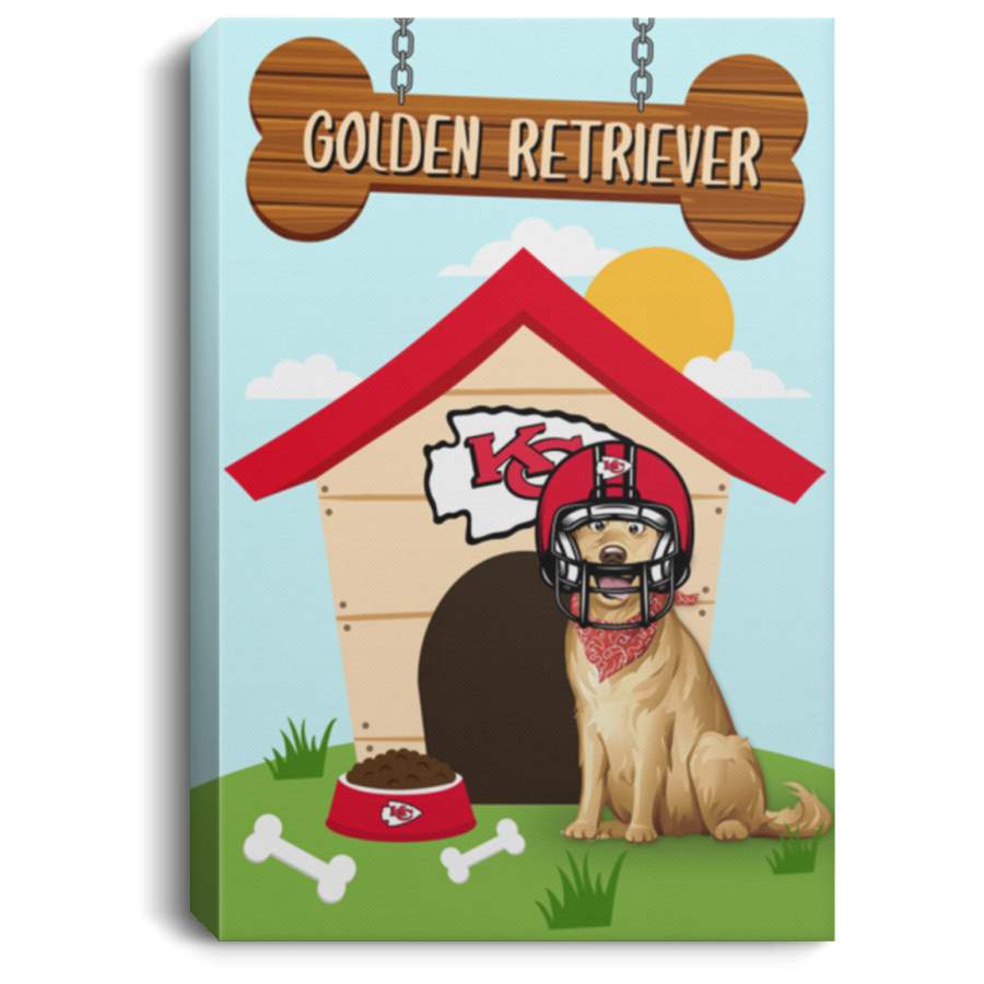 Golden Retriever Kansas City Chiefs Canvas Poster Dog House PT02