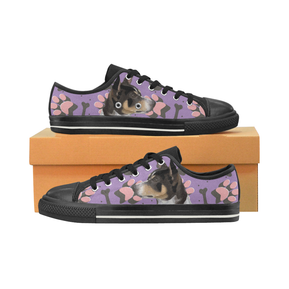 Rat Terrier Black Men’s Classic Canvas Shoes