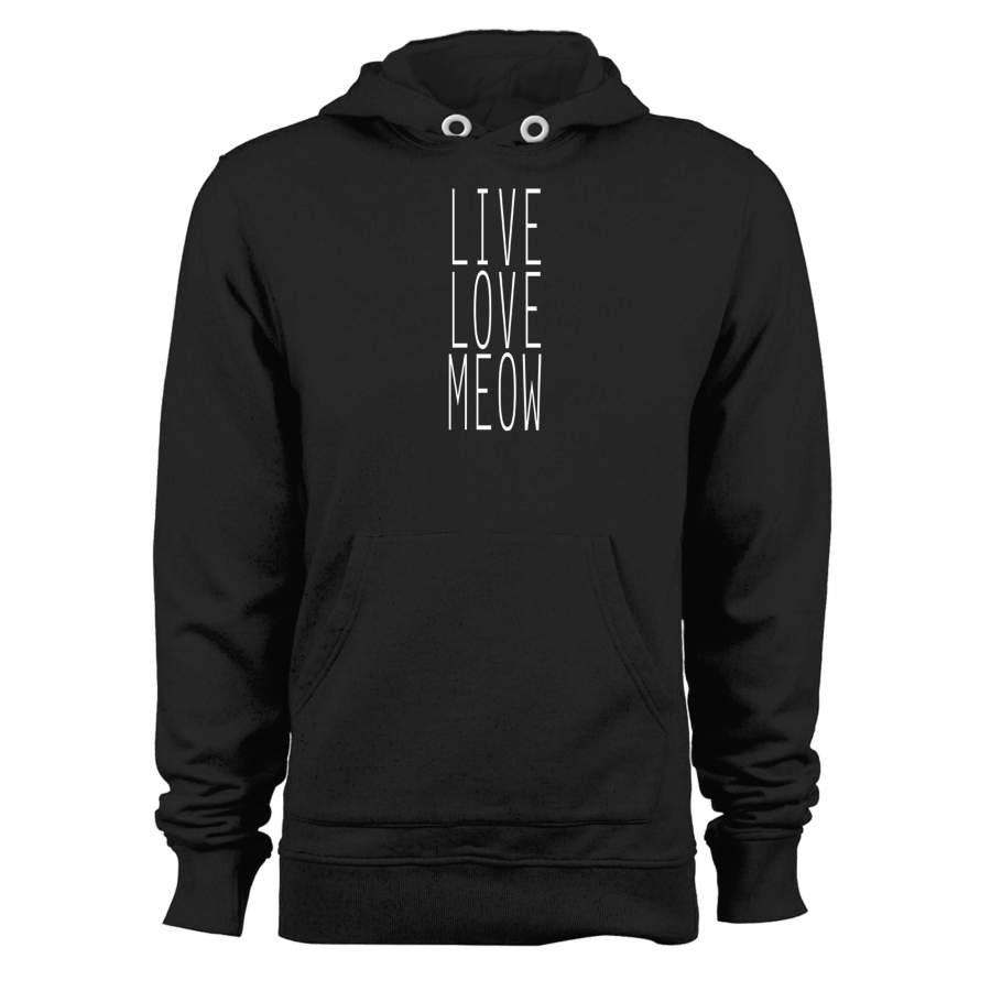 Live Love Meow Funny Kitten Lover Animal Cat Owner Unisex Hoodie