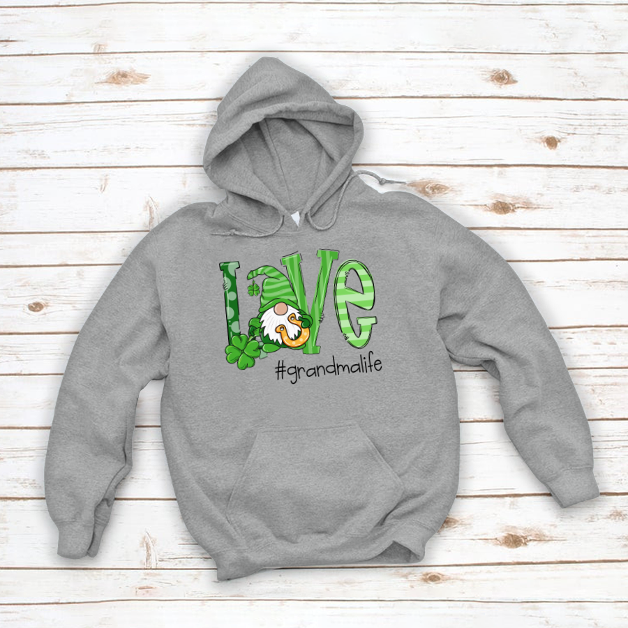 Love Grandma Gnome Patrick’S Day Hoodie