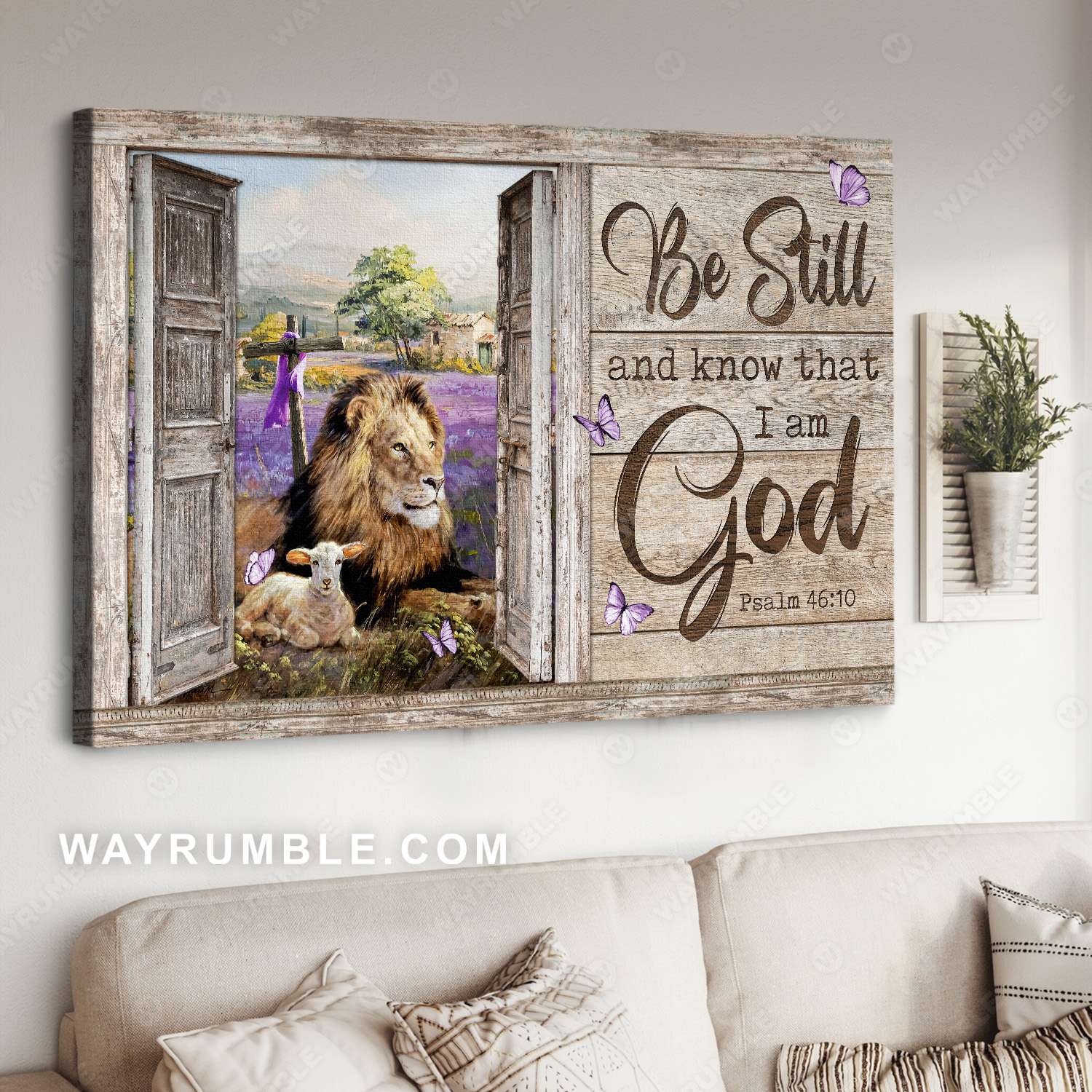 The Lion Of Judah, The Lamb Of God, Be Still And Know That I Am God – Jesus Landscape Canvas Prints, Christian Wall Art