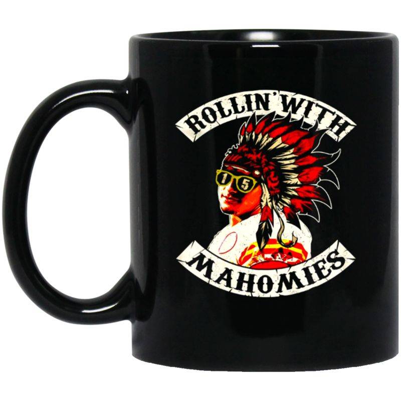 Patrick Rollin With Mahomies Qb Jersey 15 Kansas City Kc 11 Oz. Black Mug