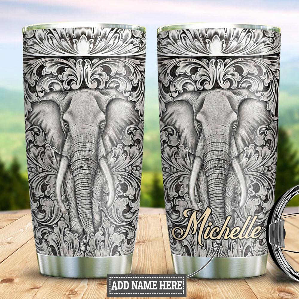 Personalized Elephant Silver Style Ttz2511005 Stainless Steel Tumbler