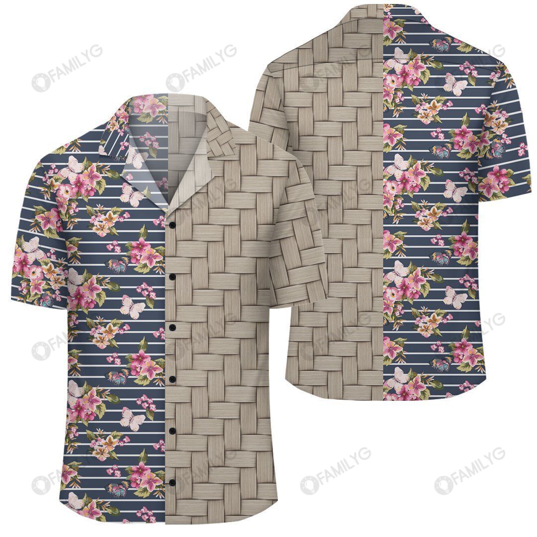 Tropical Butterfly Pink Lauhala Moiety Hawaiian Shirt Summer Hawaiian For Men, Women, Couple