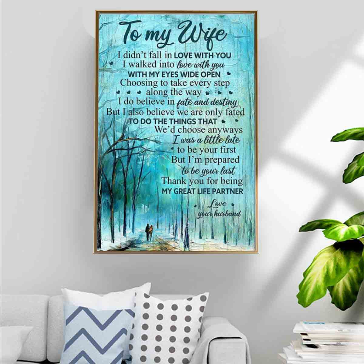 Couple Walking Together Poster – I Walked Into Love With You Home Decoration Christmas Gift For Wife – Gigo Smart