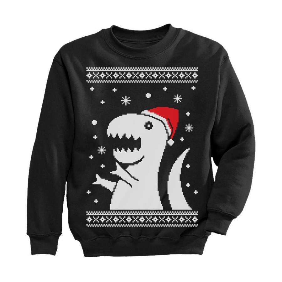 Ugly Christmas Sweater Big Trex Santa – Children Funny Toddler/Kids Sweatshirt