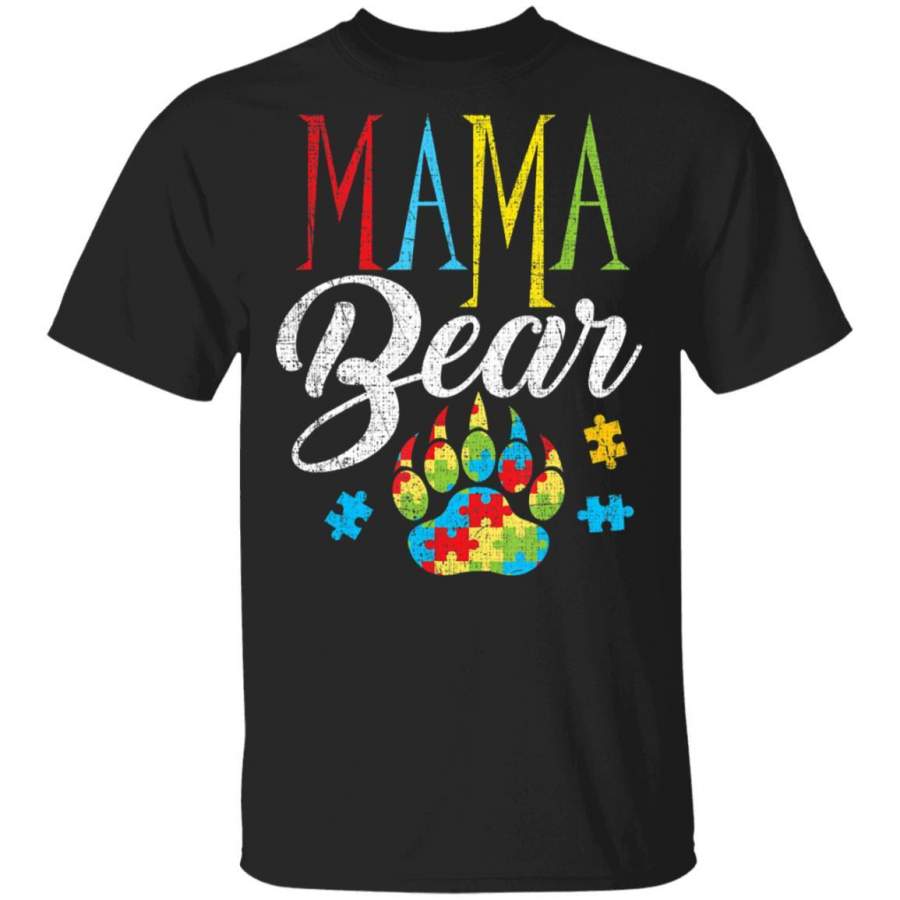 Autism Mama Bear Puzzle Piece Child Grunge Womens Autistic Coffee Mug Unisex Men Women Tshirt