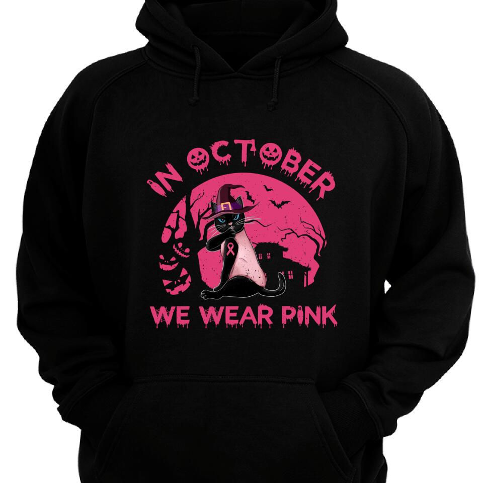 In October We Wear Pink Cat Lover Hoodie – Trending Personalized