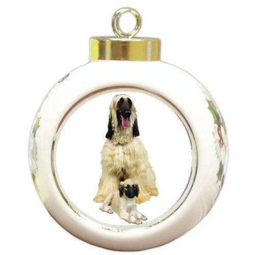 Afghan Hound And Puppy Ornament