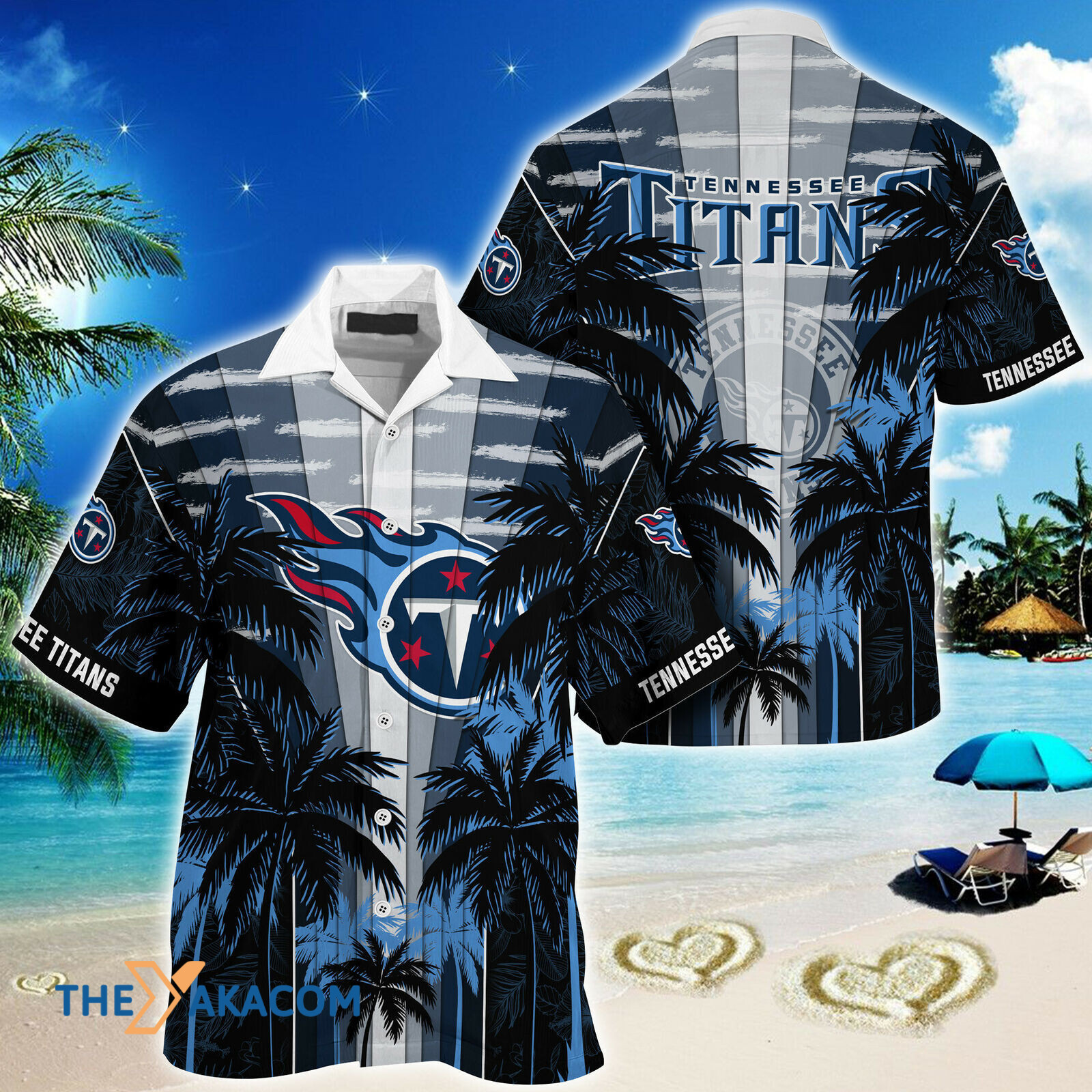 Tennessee Titans Coconut Trees Road Great Gift Short Sleeve Hawaii Shirt Ha81644