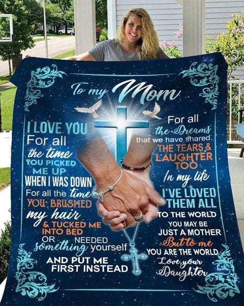 To My Mom I Love You For All The Time You Picked Me Up, Fleece Blanket – Quilt Blanket, Thank You Gifts For Mother’s Day, Meaningful Mother’s Day Gift, Home Decor Bedding Couch Sofa Soft and Comfy Cozy