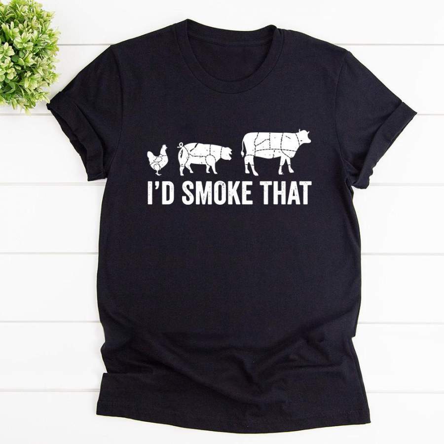 Animal I’d smoke that black cotton t shirt for men and women S-6XL