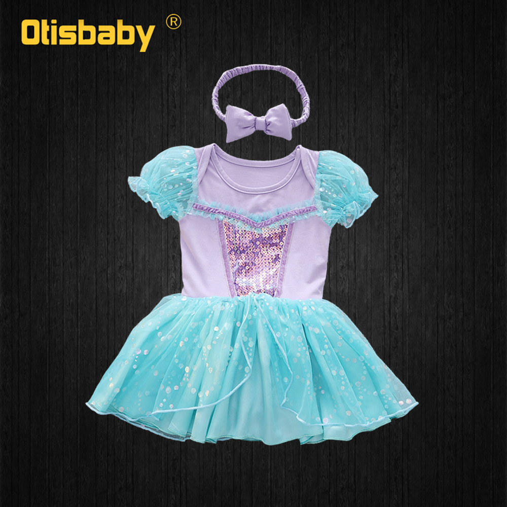 Baby Girls Princess Romper 1 2 Year Birthday Party Snow White Anna Elsa Ariel Costume Toddler Newborn Fancy Tulle Tutu Dress alx