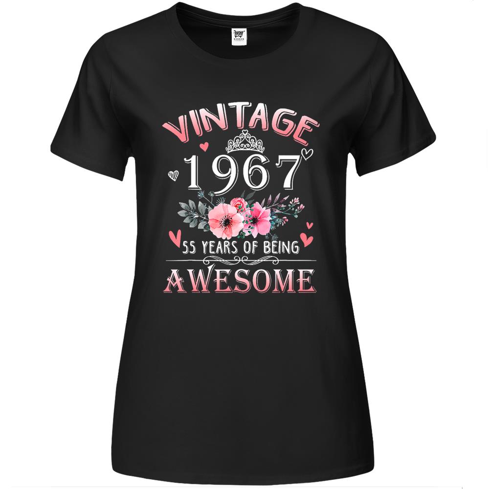 55 Year Old Made In Vintage 1967 55Th Birthday Gifts Women Premium Womens T Shirts