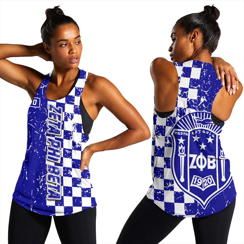 Sorority Tank Top – Zeta Phi Beta Caro Style Women’S Racerback Tank