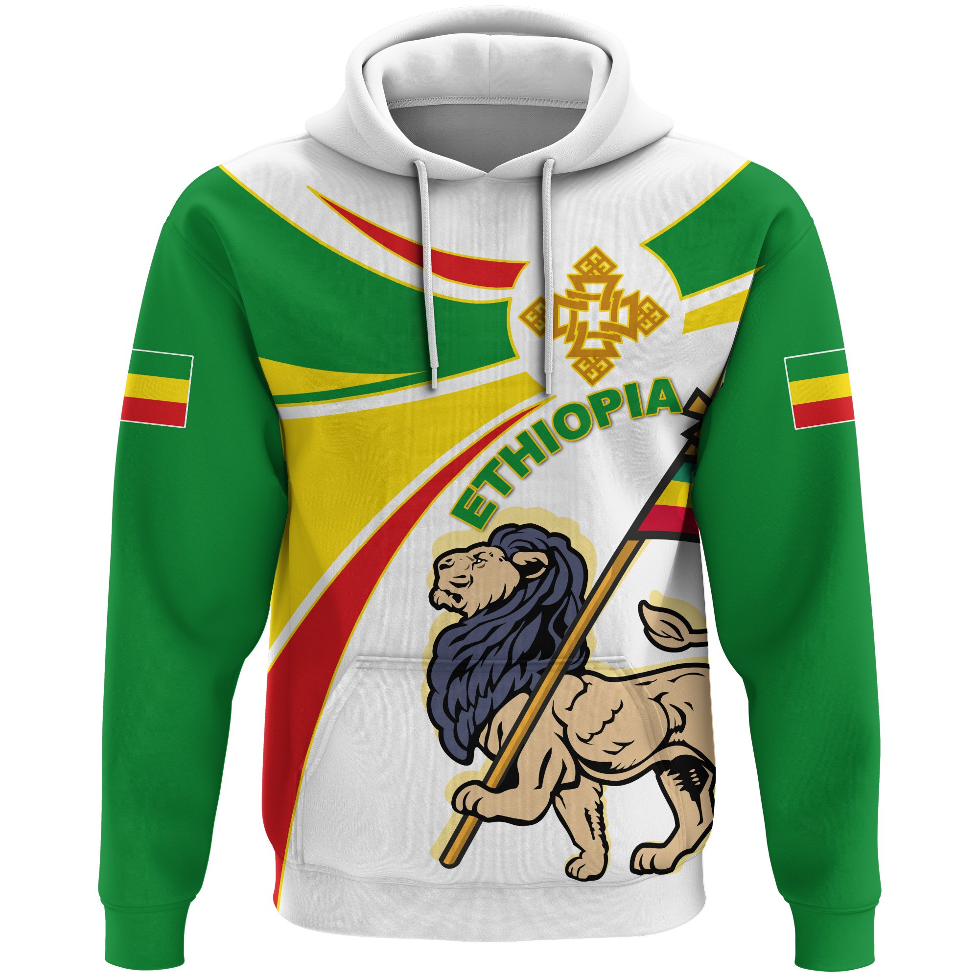 1stTheWorld Ethiopia Hoodie, Ethiopia Round Lion Ver02 A10