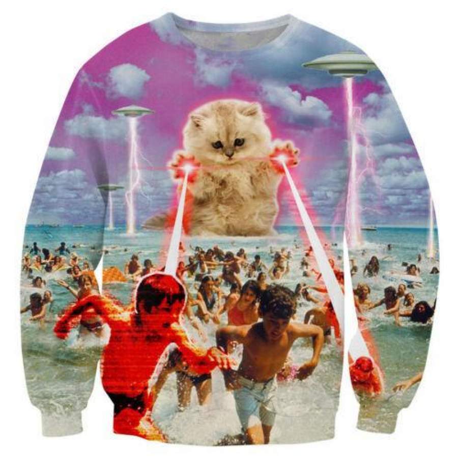 Womens/Mens X-ray Cat Funny Animals 3D Print Casual Sweatshirt Hoodies Pullover