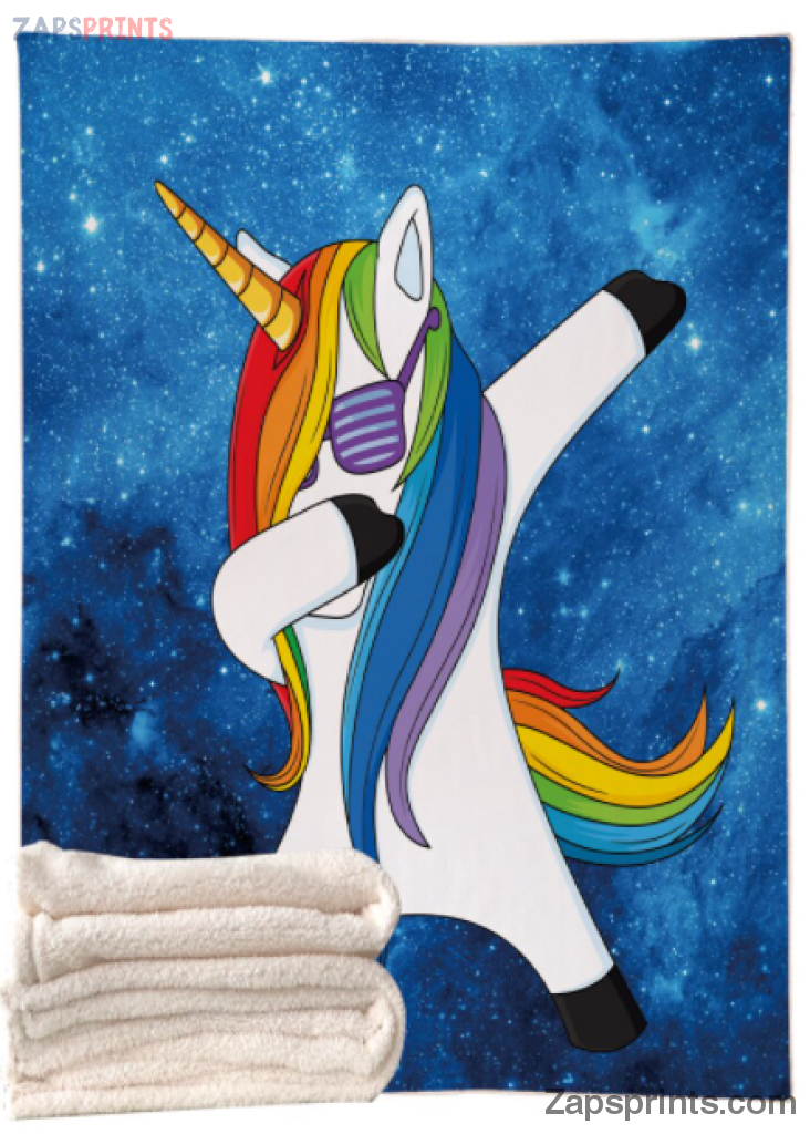 Unicorn Long Hair Dabbing Blanket