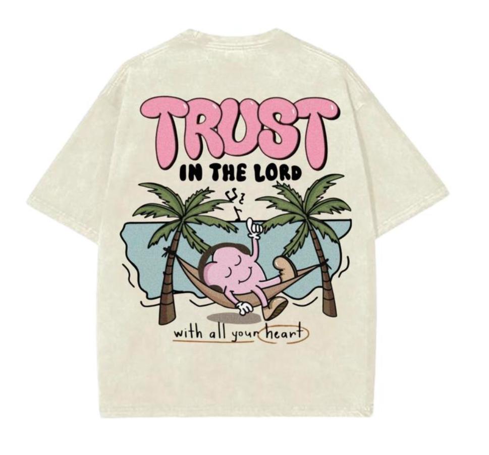 Trust In The Lord Jesus T-Shirt, Cute Christian Jesus Graphic Tee, Cotton Unisex Streetwear T-Shirt, Gift for Men and Women, Menswear Womenswear Top, Full Size Full Color