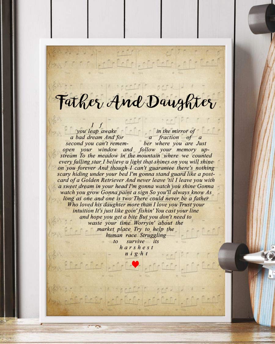 Poster No Frame, Father And Daughter Song Lyrics Portrait, Wall Art ...