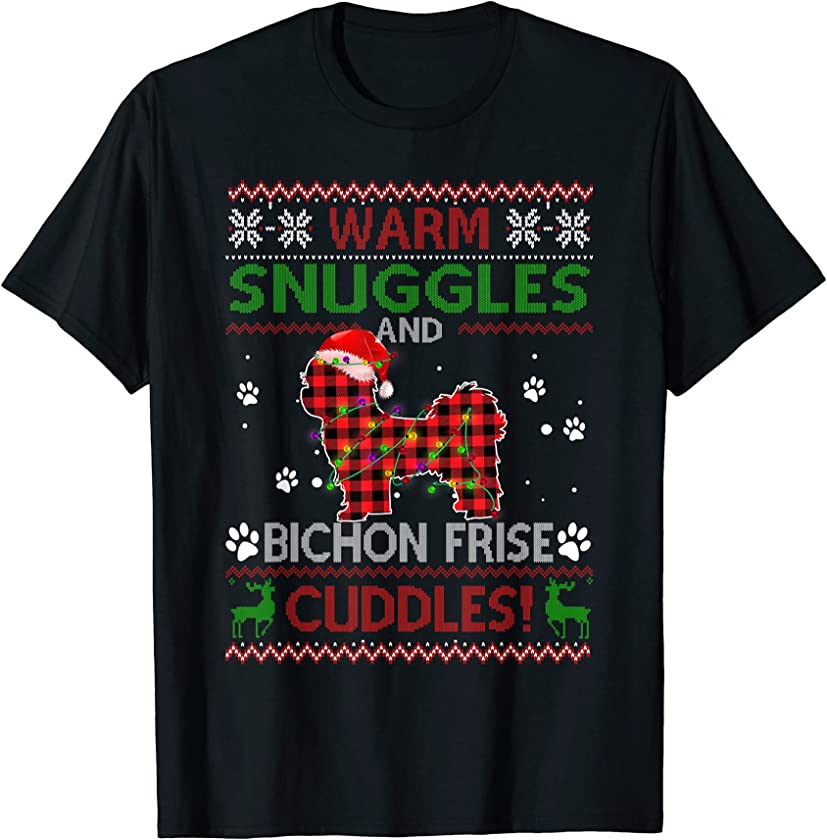 Bichon Frise Ugly Christmas Sweater Xmas Pajama Dog Lover T-Shirt