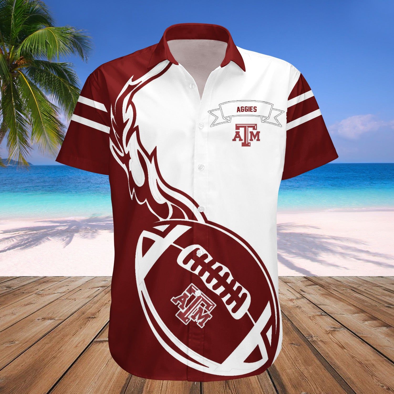 Texas A&Amp;M Aggies Hawaii Shirt Flame Ball – NCCA