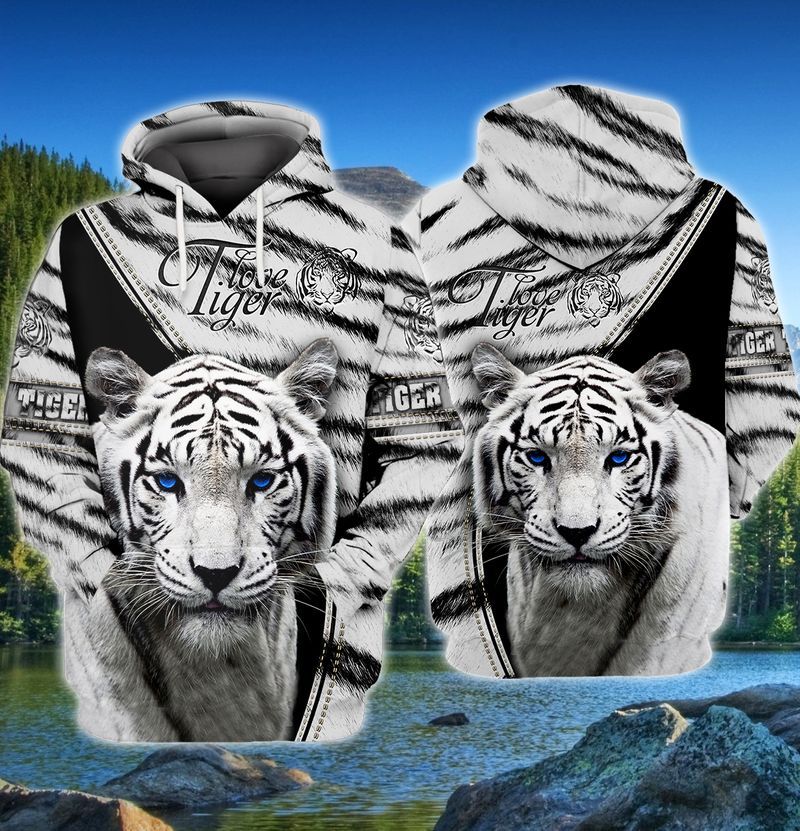 Love Tiger All Over Printed Gift For Tigers Lovers Us Unisex Size Hoodie