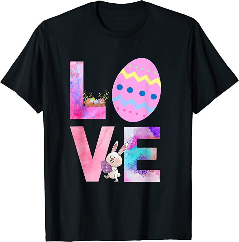 Love Easter Funny Bunny Eggs Basket Eggs Hunting Easter Day T-Shirt